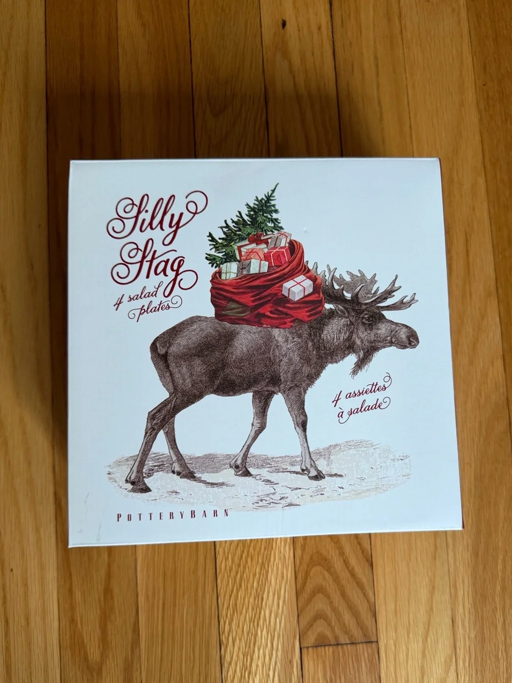 Pottery Barn Silly Stag Set of 4 Salad Plates